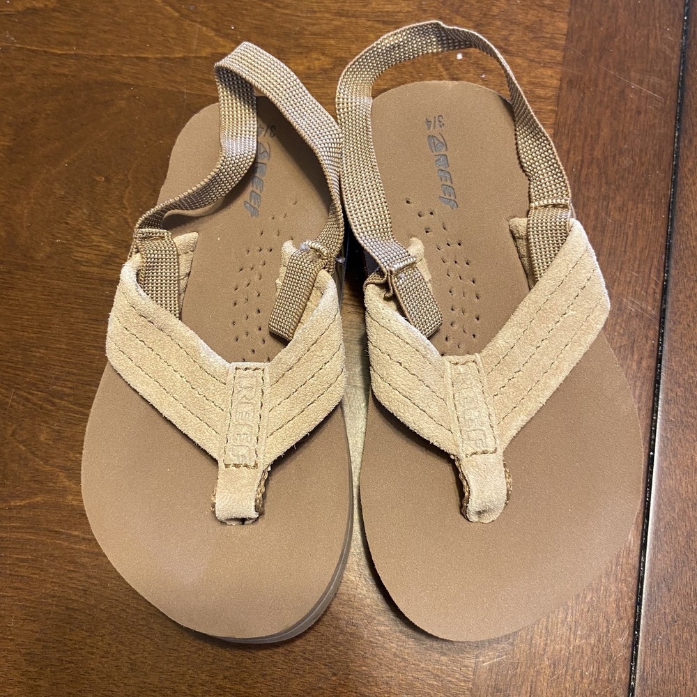 Toddler Reef sandals size 3/4 Tan Neutral Beige Natural Beach Babe Nature